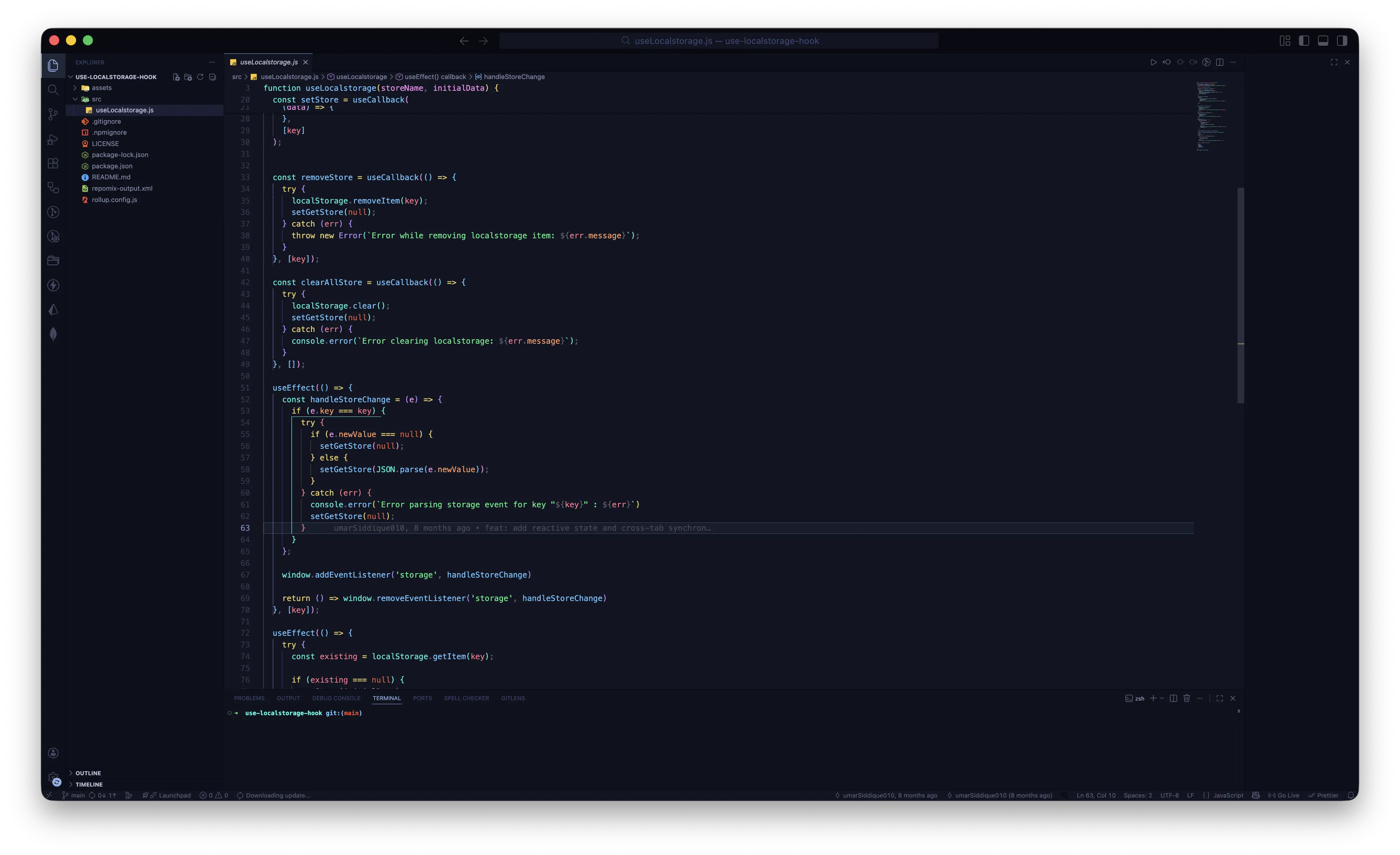 Screenshot of @mdus/use-localstorage-hook Desktop View